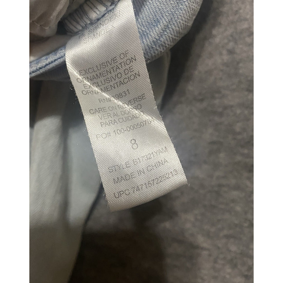 Democracy Light Blue Cropped Pants with Embellished Hem - Picture 5 of 11